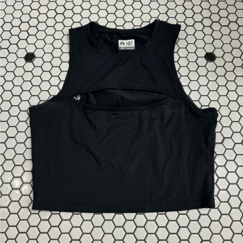 Hiit split front athletic cropped tank top size medium